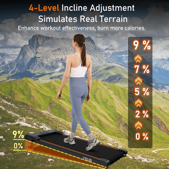 LICHICO WALKING PAD 2 IN 1 UNDER DESK TREADMILL 0-9% INCLINE - Scratch & Dent