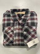 EURO JOY FLANNEL SHERPA-LINED SHIRT JACKET - SIZE: WOMEN XXL - BLACK/GRAY - Brand New