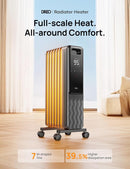 Dreo Oil Filled Radiator Electric Heaters Remote Control 1500W - Space Gray - Brand New