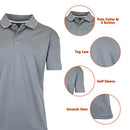 GALAXY BY HARVIC MEN'S TAGLESS MOISTURE WICKING POLO SHIRT MEN M GRAY - Brand New