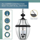 Quoizel Newbury 21" Outdoor Hanging Lantern, Mystic Black - Brand New