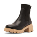 HAYL02S1 STEVE MADDEN Women Lug Sole Ankle Boot Black/Tan Size 10 - Like New