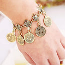 GENERIC ADJUSTABLE CHARMING BOHEMIAN COINS BRACELET SUMMER BOHO TASSEL - GOLD - Like New