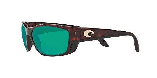 Costa Del Mar Men's Fisch Rectangular Sunglasses -Tortiose/Green Mirror - Like New