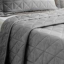 fuguitex Velvet Quilt Set Twin Size -Luxury Bedspread Coverlet Lightweight - Brand New