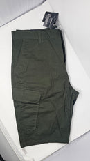 BLU ROCK MEN'S COTTON FLEX-STRETCH CARGO SHORTS - SIZE: MEN 40 - OLIVE - Brand New