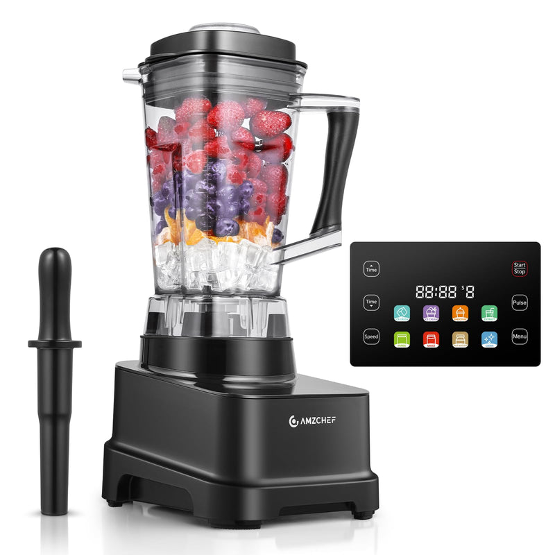 AMZCHEF 8-IN-1 Professional Blender 2000 W, 68 oz, Timer, XL-05 - BLACK - Like New