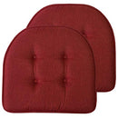 Sweet Home Collection Chair Cushion Memory Foam Pads Tufted Slip Back - Wine - Brand New