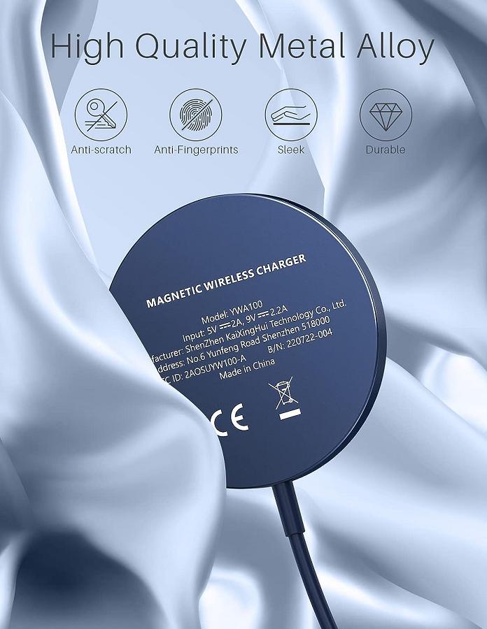 MAGNETIC WIRELESS CHARGER COMPATIBLE MAGSAFE CHARGER YW100A - DEEP BLUE - Like New