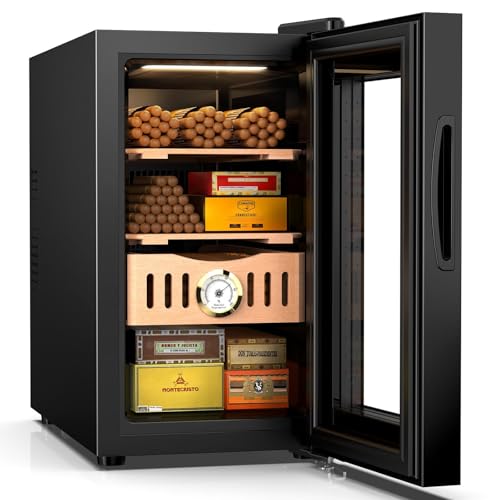 MOJGAR 25L ELECTRIC HUMIDOR 200 COUNTS CIGAR HUMIDOR CABINET-BLACK - Like New