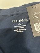 BLU ROCK LARGE NAVY SHORT SLEEVE T SHIRT - SIZE: MEN L - NAVY - Brand New