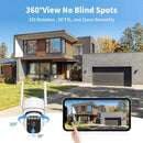 WY-LINK SOLAR CAMERA OUTDOOR WIRELESS, 360 CAMERAS FOR HOME SECURITY - WHITE - Like New