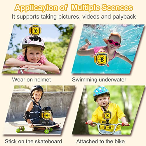 PROGRACE KIDS CAMERA WATERPROOF TOY CHILDREN DIGITAL ACTION CAMERA - YELLOW Like New