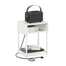 FURINNO MORETTI SIDE TABLE, 3-TIER END TABLE, METAL FRAME NIGHT STAND - WHITE - Like New