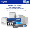 BROTHER GENUINE STANDARD YIELD TONER CARTRIDGE 1 PACK CYAN TN635C - Like New