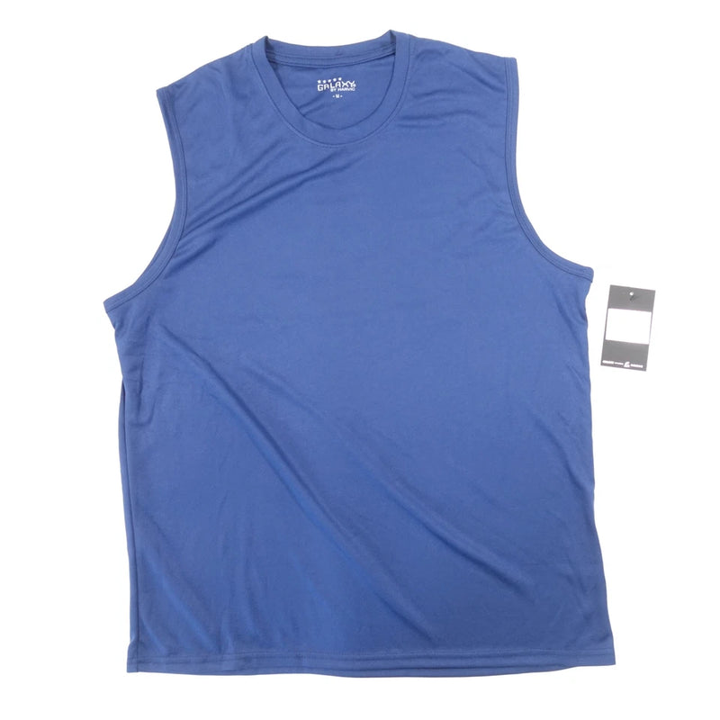 GALAXY BY HARVIC FITNESS SLEEVELESS ATHLETIC TEE TSHIRT MENS - SIZE: XL - NAVY - Brand New