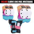 EIGHT BALL TRIPLE EIGHT SAVER SERIES 3-PACK PAD SET - YOUTH XS - RAINBOW - Like New