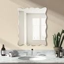 KOHROS WALL MIRROR SCALLOPED BEVELED EDGE POLISHED FRAMELESS - SILVER - Like New