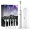 JTF Sonic Electric Toothbrush Travel Case 6 Brush Heads JTF-P200 - White Like New