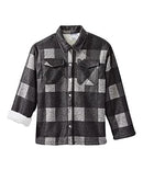 Men’s Magnet Close Adaptive Sherpa Lined Shirt Jacket - Black & Grey Check - L - Brand New