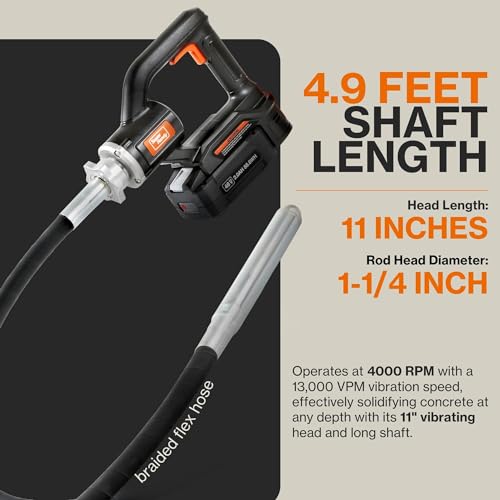 SuperHandy Concrete Vibrating Power Tool, 13K VPM, GUT139 - Orange/Black - Like New