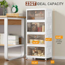 WISE OANNES 4 TIER STORAGE BINS WITH LIDS 23QT STACKABLE CLOSET ORGANIZERS WHITE - Brand New