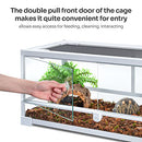 OIIBO Full Glass Long Tank Reptile Terrarium 20 Gallon, Front Opening - White - Like New