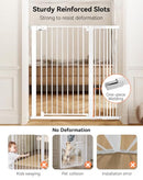 COMOMY 42" EXTRA TALL BABY GATE FOR STAIRS, FITS 29.5" TO 43.3" OPENING - WHITE - Like New