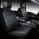 WEIZE Luxury Leather Two Front Car Seat Covers Universal Seat Protectors - Black - Brand New