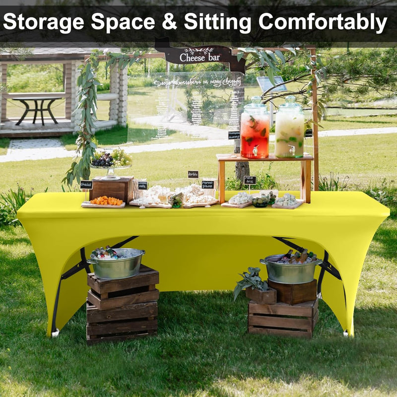 ABCCANOPY 2PCS 4 FT SPANDEX TABLE COVER - YELLOW - Like New