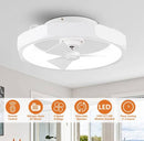 PARROT UNCLE 19 IN. INDOOR INTEGRATED LED WHITE LOW PROFILE CEILING FAN - WHITE - Like New