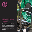 YARD BUTLER HOSE REEL CART - METAL, WHEELS FOR GARDENS, 400 FT - BLACK - Like New