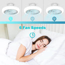 YESCOM DELIGHT 18" ENCLOSED CEILING FAN LOW PROFILE DIMMABLE LED LIGHT - WHITE - Like New