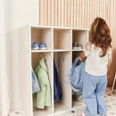 ECR4KIDS STREAMLINE 4-SECTION TODDLER COAT LOCKER - WHITE WASH - Like New