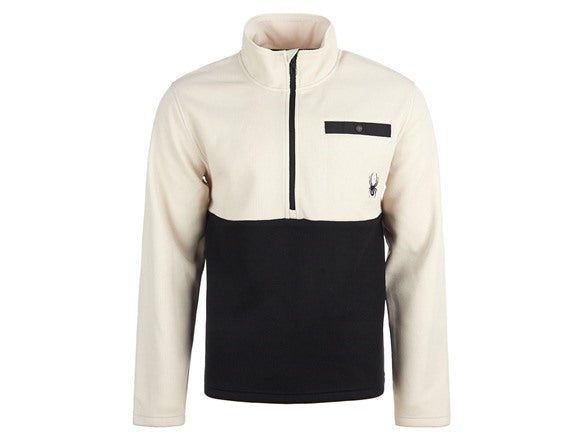 SPYDER MEN'S MEDALLION HALF ZIP PULLOVER - SIZE: MEN L - MOONBEAM - Brand New