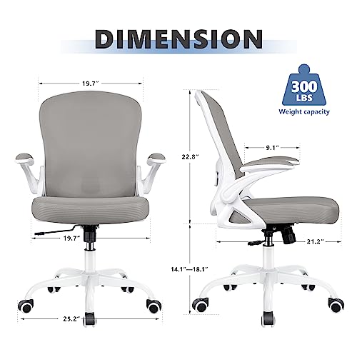 Winrise Office Chair Desk Chair Ergonomic Mesh Computer Chair WR935 - Gray - Like New