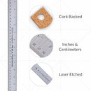 WA Portman Metal Ruler 18 Inch, 10pc Corkback Stainless Steel, Metric Ruler - Brand New