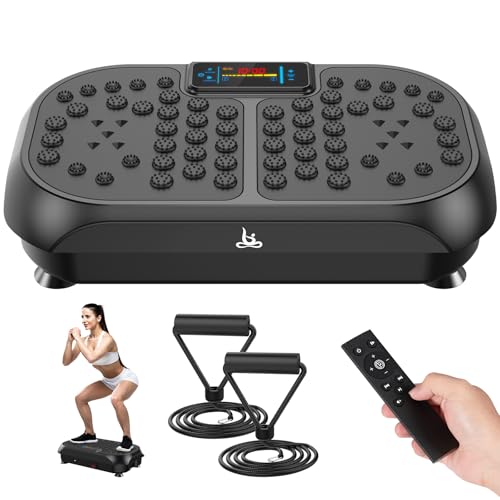 CRAZYFEB VIBRATION PLATE EXERCISE MACHINE WORKOUT VIBRATE FITNESS PLATFORM BLACK - Like New