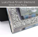 Crushed Diamond Wedding Mirror Photo Frame - Pack of 2 Pictures Frames - Multi - Like New