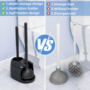 Voseki TP2 Toilet Brush and Plunger Set, 2 in 1 Toilet Bowl, (2 Pack) - Black Like New