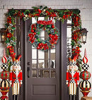 Christmas Wreaths for Front Door Cordless 24 Inch Green Christmas Wreath Lights - Brand New