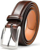 CARLO FELLINI BELTS FOR MEN 100% COW LEATHER SIZE 38/44 MAHOGANY - Like New