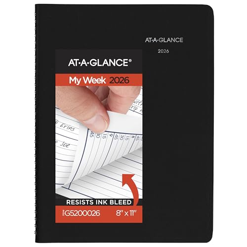 AT-A-GLANCE 2026 APPOINTMENT BOOK PLANNER 8" X 11" G5200026 - BLACK - Brand New