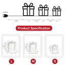 SANHSEHOME SET OF 3 LIGHTED GIFT BOXES, 140 LED LIGHT UP PRESENT, WHITE/SILVER - Like New