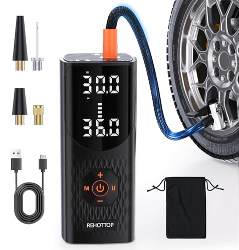REHOTTOP TIRE INFLATOR PORTABLE AIR COMPRESSOR, 160PSI, Q7 - - Scratch & Dent
