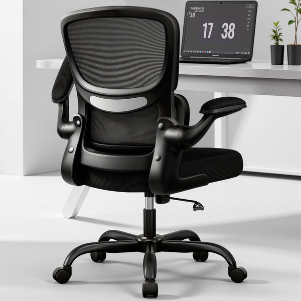 BESTFAIR HOME OFFICE DESK CHAIR ERGONOMIC OFFICE DESK CHAIR LUMBAR SUPPORT BLACK - Like New