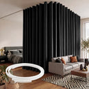 RYB HOME ROOM DIVIDER CURTAIN BENDABLE TRACK PRIVACY 100" X 84" - BLACK - Like New