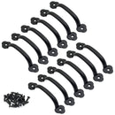 AMGIIMOR 12 PCS 4 Inch Drawer Pulls, Matte Black Rustic Cabinet Pulls HQ0284-BLK - Like New