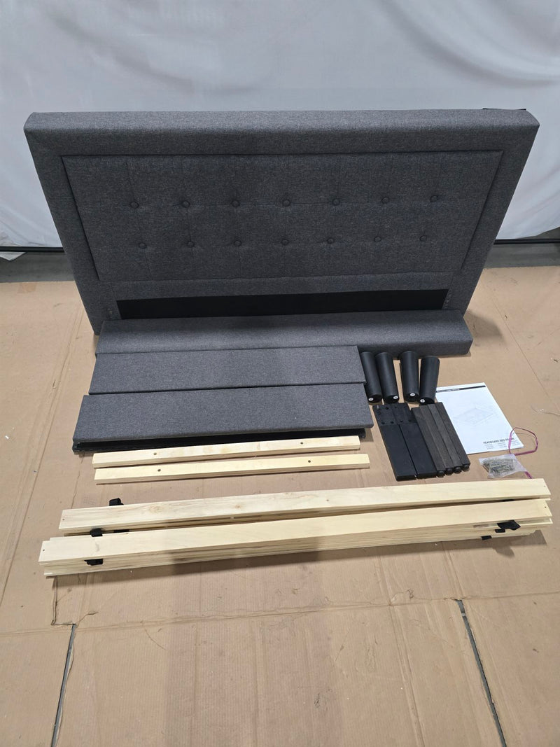 GENERIC UPHOLSTERED PLATFROM BED FRAME, HEADBOARD BED FRAME , - Scratch & Dent