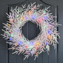 TOWPONICS 24" NORFOLK PINE WREATH LIGHTS PRE-LIT OPERATED 50 LED LIGHTS WHITE - Like New